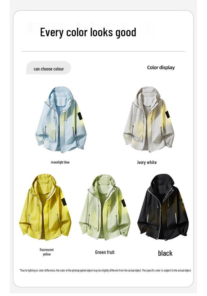 Unisex Outdoor Tech Shell Jacket: Windproof, Water-Repellent, Wear-Resistant for Mountaineering