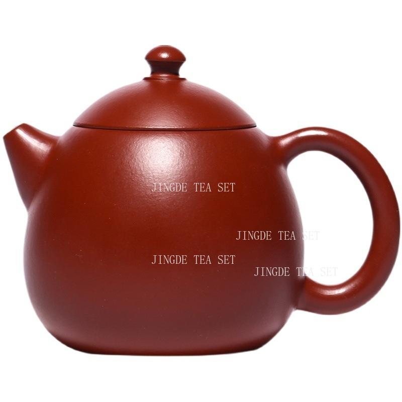 Chinesische Drachenei Teekanne Yixing Lila Ton Teekanne Rohmaterial Zinnoberrot Ton 9-Loch Filterkessel Zisha Teegeschirr 220ml