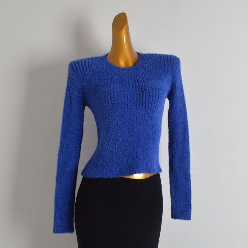 French Simplicity New Arrival Anti-Mink Velvet Crew Neck Pullover Sweater Knitwear Women's Clothing Fall/Winter Slim Soft Glutinous Long Sleeves Tops