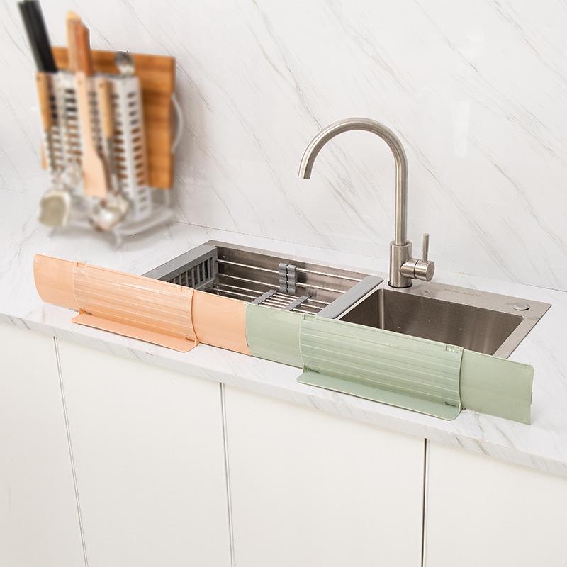 Scalable Kitchen Sink Water Splash Guard Washing Basin Anti-Splash Stopper Waterproof Splatter Screen Bar Anti-Water Board