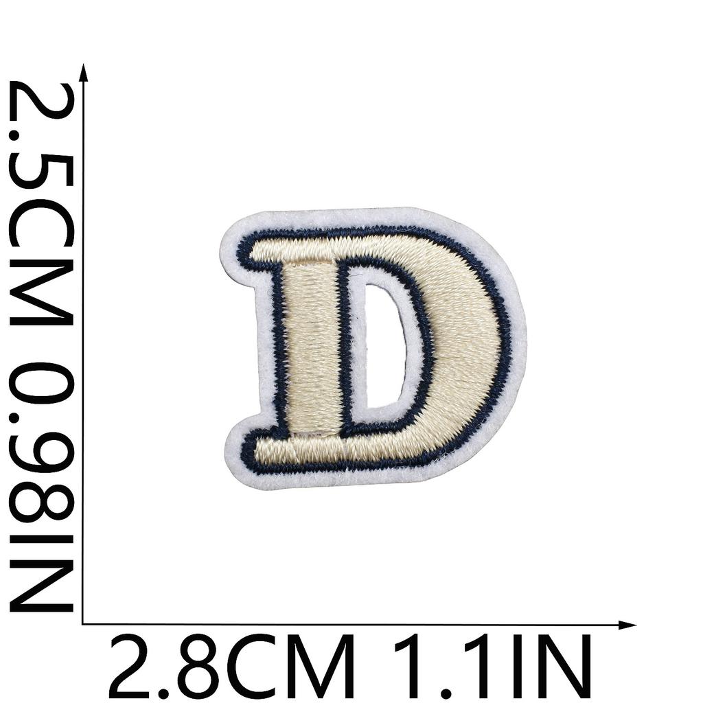 Mini Pegatina de Tela Bordada con Alfabeto Inglés Tamaño Pequeño DIY para Bolso Cambiante Parche Decorativo Pegatina Etiqueta Bordada por Computadora Número