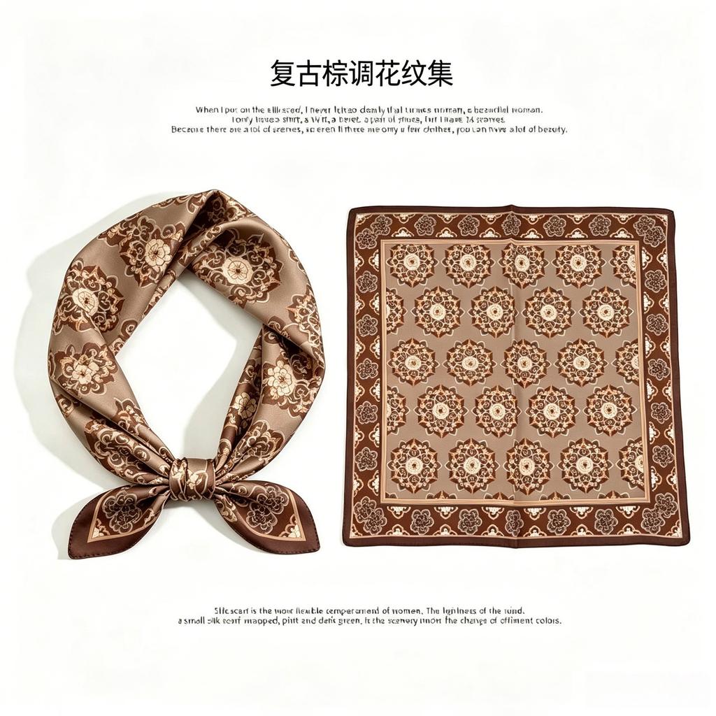 [111 Mulberry Silk] Spring and Autumn Versatile Colorful Scarf Small Scarf Silk Scarf 11cm Small Square Scarf Women