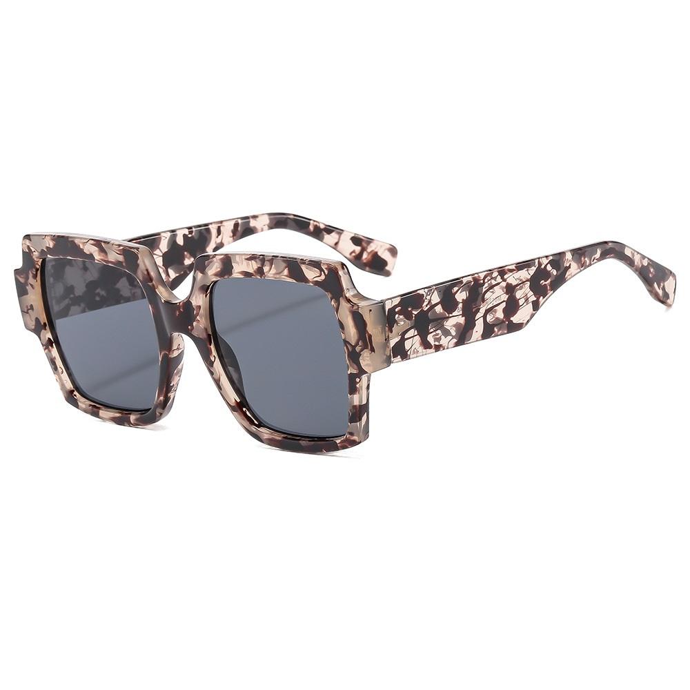 Retro Leopard Print Color Contrast Irregular Square Women Sunglasses Luxury Brand Design Big Frame Men Sun Glasses Uv400