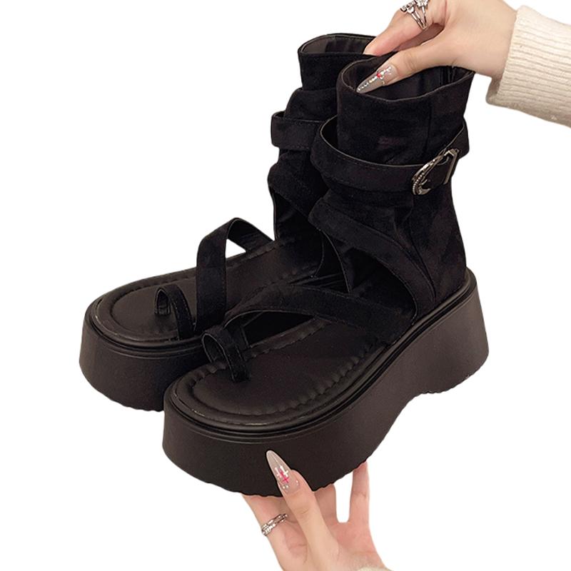 Fashion Flats Platform Women Sandals Clip Toe Cozy Fashion Shoes Casual Dress Ankle Cool Boots 2025 Autumn Designer New Chaussure Femme