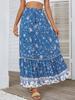 Bohemian Cotton Ruffle Dress with Lace Patchwork Hem