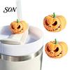 Straw Topper for Tumbler Halloween Pumpkin Topper, 3D Printed Spooky Cup Decoration Cover Tumbler, Decorative Holiday Accessories Drinking Charm