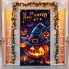 New Halloween door cover with cartoon pumpkin background cloth - high-end theme party decoration hanging cloth - custom order