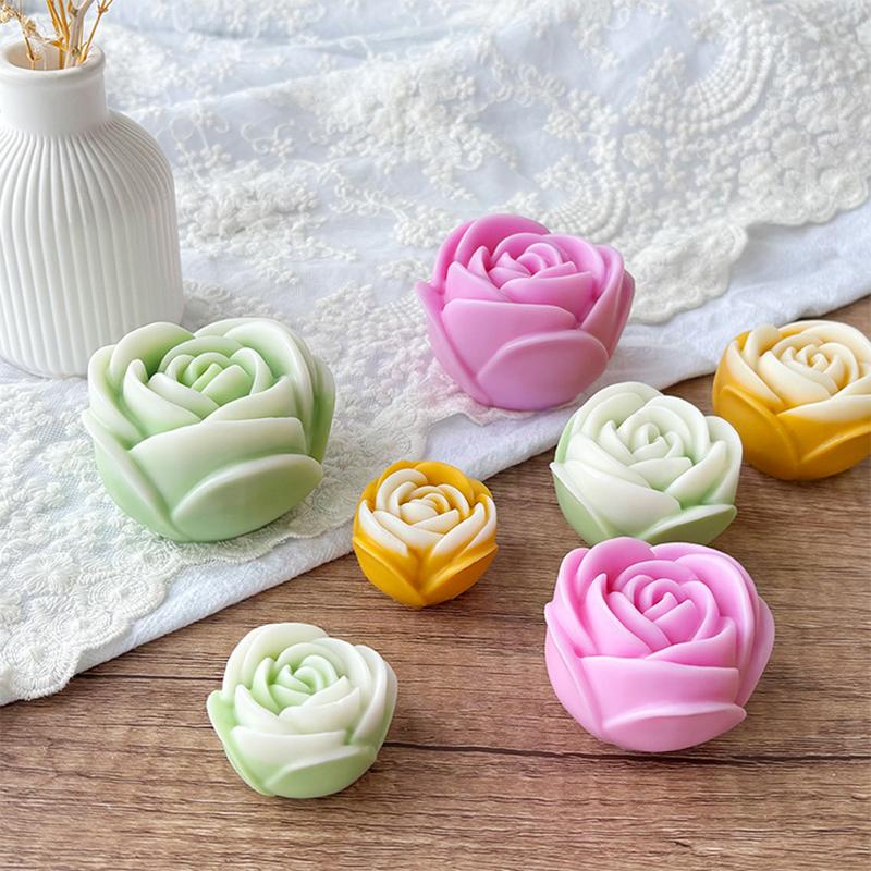 Multi Size 3D Flower Shape Silicone Rose Mold Candle Mould Handmade Soap Mold Wedding Cake Decor Jelly Valentine'S Day Gift Diy