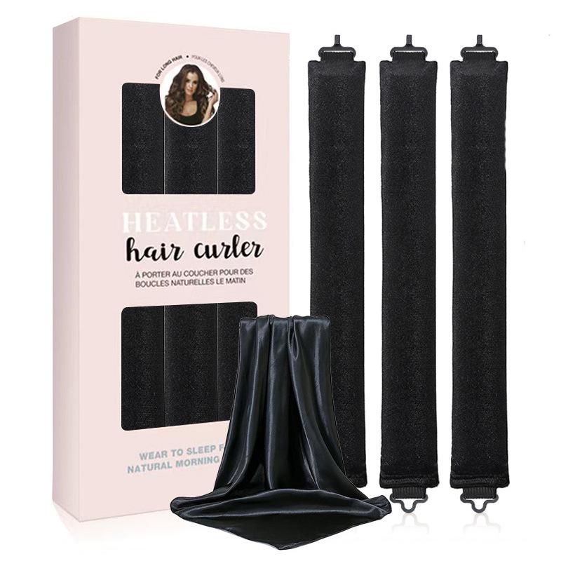 Exclusive 3-Piece No-Heat Curling Iron Set - U-Shaped Sleep Waves In Color Box Packaging