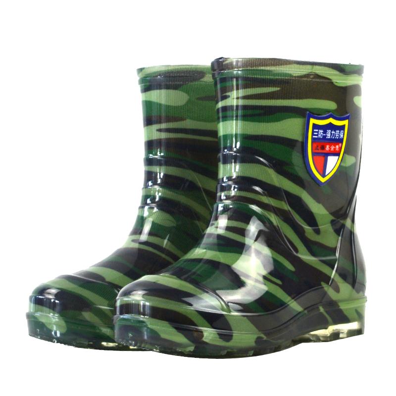

2025 Green Camo Men s Short Ankle Pvc Rain Boots Wellington Anti slip Wear Working Men s Rain Boots Wholesale 40 зелений