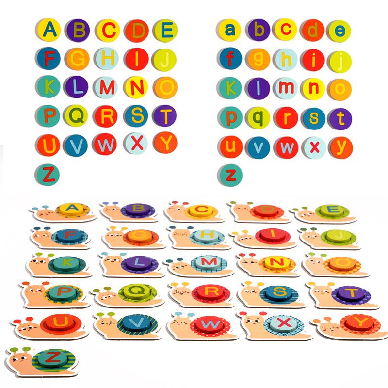 Snail Letter Cognition Word Spelling Matching Card  Animal Letters Education Learning Educational Toys For Children Table Game
