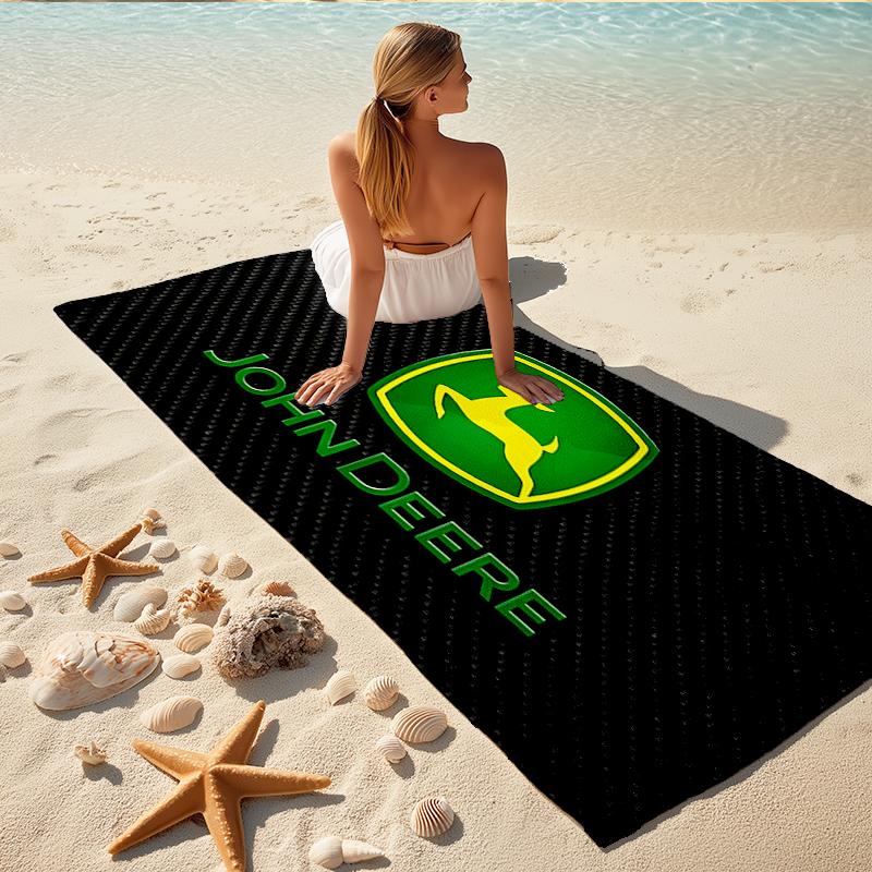 1 Stück John Deere Logo Strandtuch, Schnelltrocknend, Vielseitig einsetzbar für Strand, Pool, Fitnessstudio, Yoga, Zuhause, Reisen, Weihnachten, Halloween, Weihnachtsgeschenk M928881