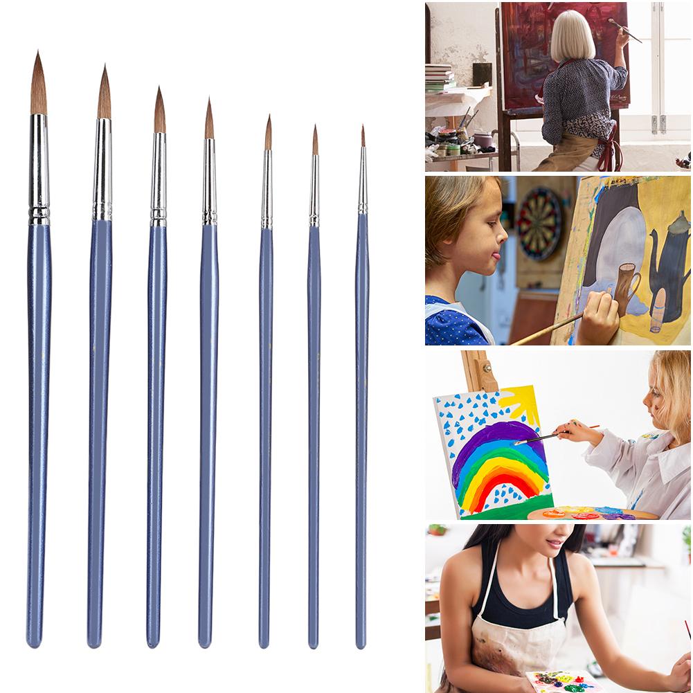 7Pcs Painting Brush Set Wolf Hair Watercolor Acrylic Special Painting Tools for Arts