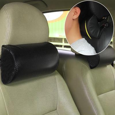 Auto Kohlefaser Kopf- und Nackenkissen Auto Nackenschutzkissen Memory-Baumwolle Reise Halbzylinderkissen Zubehör Interieur