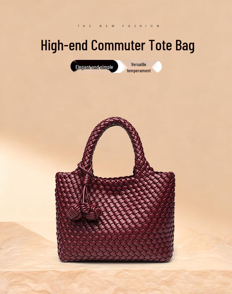 Borsa a Mano Intrecciata in Morbida Pelle di Nicchia Madre-Figlia per Donna - Borsa Tote alla Moda a Spalla Singola e Crossbody