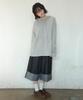 RONRON Check Combi Bermuda Denim Pants Indigo Blue
