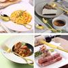 Cutlery 304 Stainless Steel Spoon Circular Ring Hotel Steak Knife Fork Spoon Titanium Plated European Style Hanging Hole Fork Tea Spoon