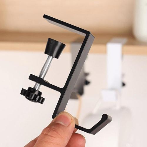 YANYULI Table Hooks, Set of 1, Screw-Type Clamp, Easy Installation, Adjustable, 10kg Weight Capacity, Anti-Slip, Suitable for Kitchen, Bathroom, Desk,