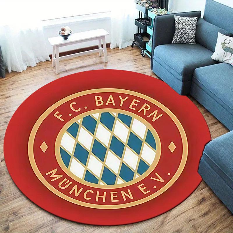 FC Bayern Munchen Round Area Rug,Carpet Rug for Living Room Bedroom Sofa Playroom Decor,Non-slip Floor Mat