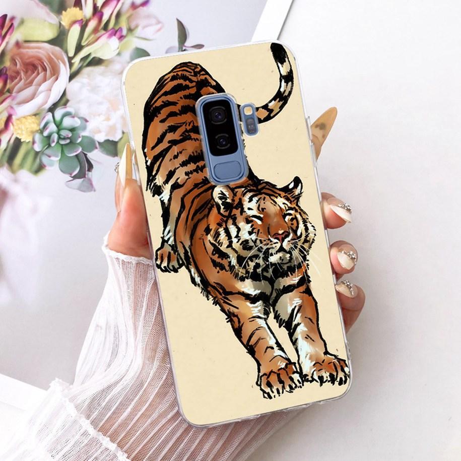 For Samsung Galaxy S9 S9+ Case SM-G960F SM-G965F Cover Fashion Dragon Lion Cartoon Soft Silicone Bumper on Samsung S9 Plus Shell
