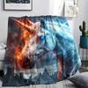 Red Blue Eagle Tiger Leopard Print Flannel Blanket,High quality Comfortable for All Seasons,Home Decor,Warmth and Comfort,Perfect for Christmas Gifts