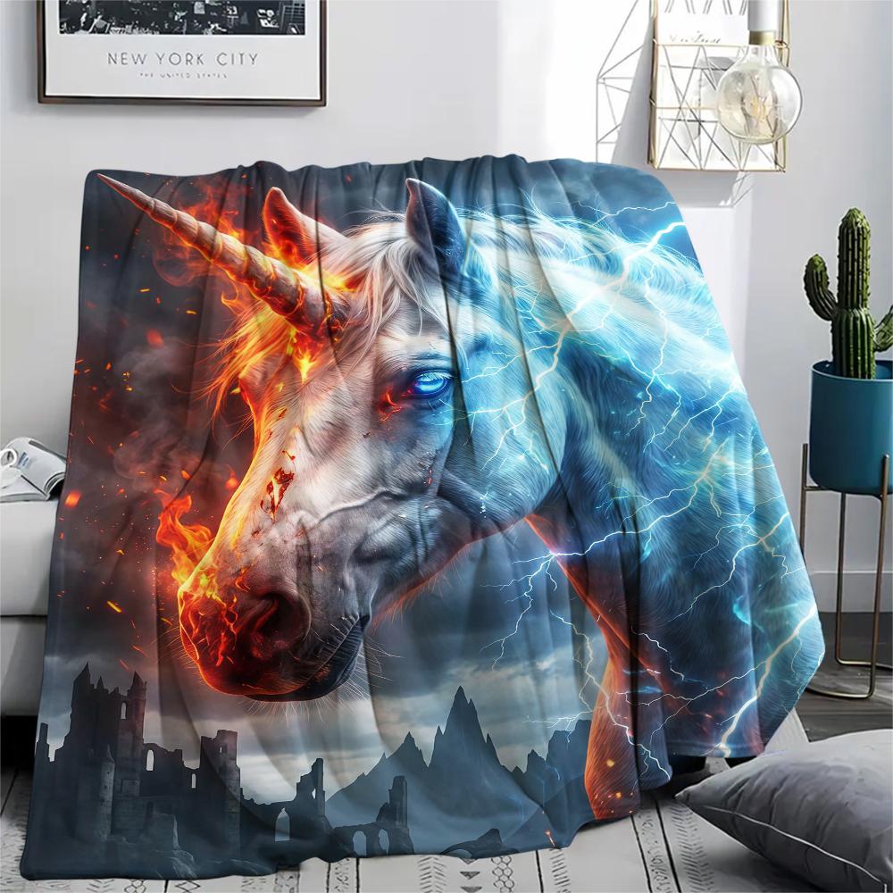 Red Blue Eagle Tiger Leopard Print Flannel Blanket,High quality Comfortable for All Seasons,Home Decor,Warmth and Comfort,Perfect for Christmas Gifts