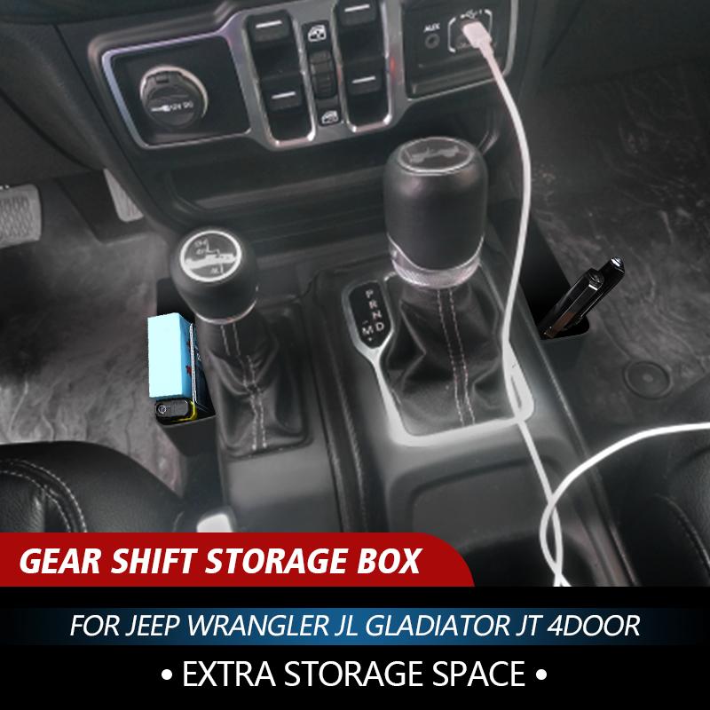 Gear Shift Storage Box Car Organizer Case For Jeep Wrangler JL Gladiator JT 2018 2019-2021 4 Doors Car Stowing Tidying Container