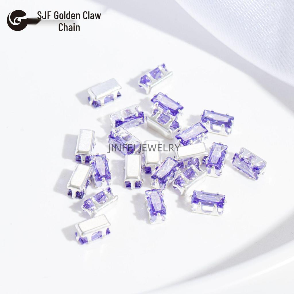 50-teiliges DIY-Schmuck-Set: Bunte rechteckige und quadratische Edelsteinbohrer