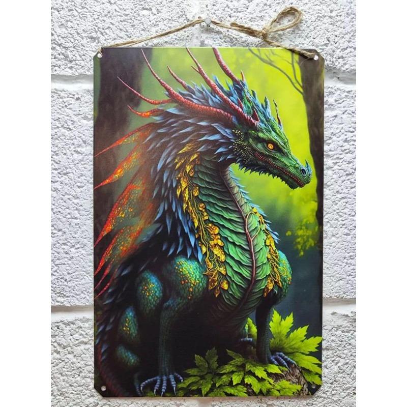 Dragon Metal Wall Art, Mythological Creature Decor Sign