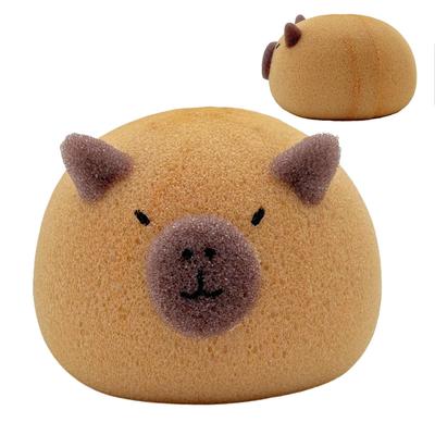 Capybara Shaped Bath Sponge Ball Soft Foaming Back Scrubber for Kids Gentle Exfoliating and Massage Cleaning Tool