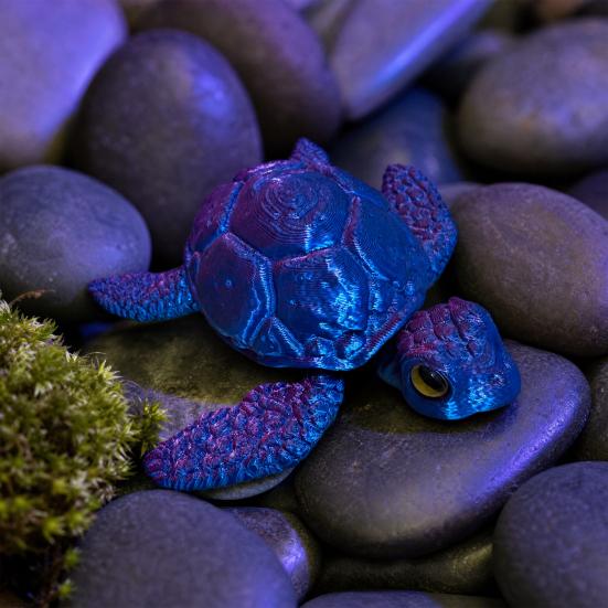 Figurina di Tartaruga Marina Stampata in 3D, Ornamento Tartaruga con Articolazioni Mobili, Modello Tartaruga Antistress Giocattolo Fidget, Decorazione Animale Marino per Casa Ufficio