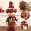 Non-Toxic 14.9Inch Gunny Burlap Top Hats Standing Figures Christmas Ornaments Dolls Santa Claus Snowmen Home Decoration