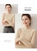 Women's Slim Fit Cashmere Pullover - Half-High Neck Sweater for Autumn and Winter