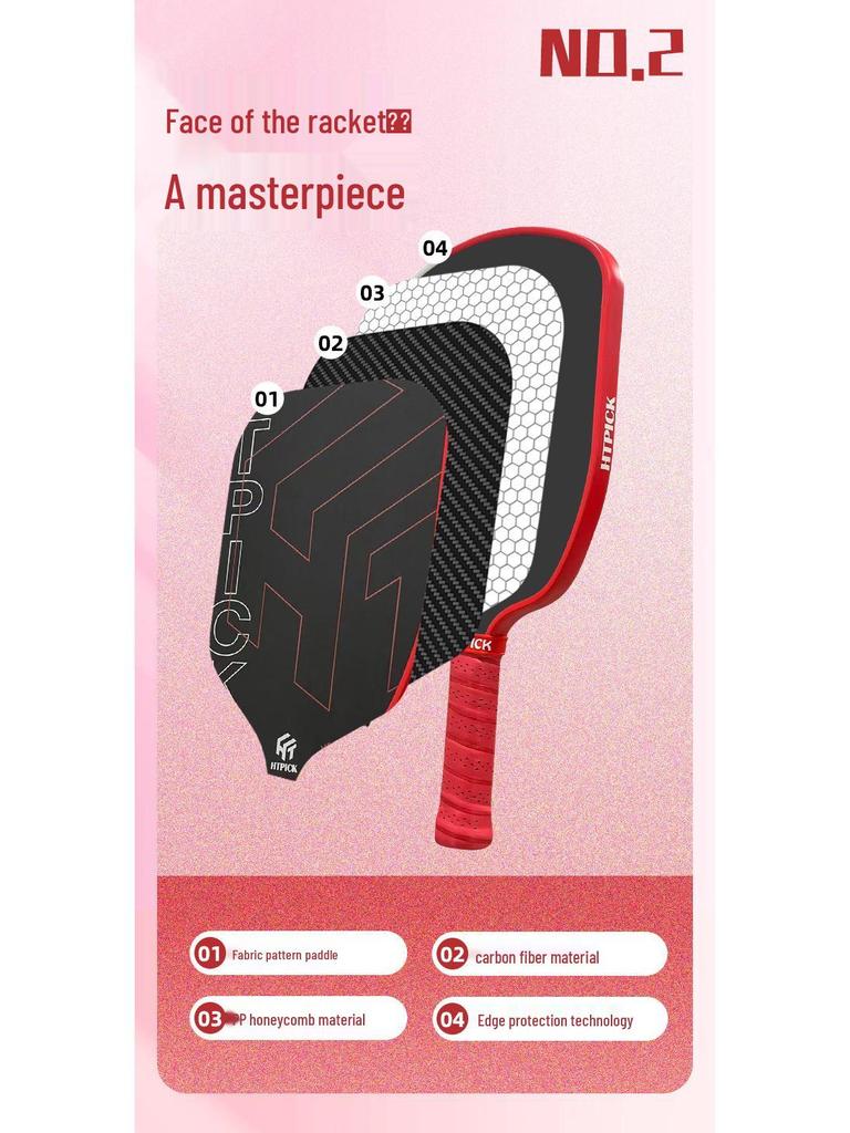 HTPICK Professional Carbon Fiber T700 Pickleball Paddle Set