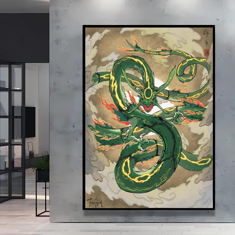 Japanese Classic Anime  Charizard Decorative Painting High Quality Canvas  Modern Home Bedroom Wall Picture Decorative