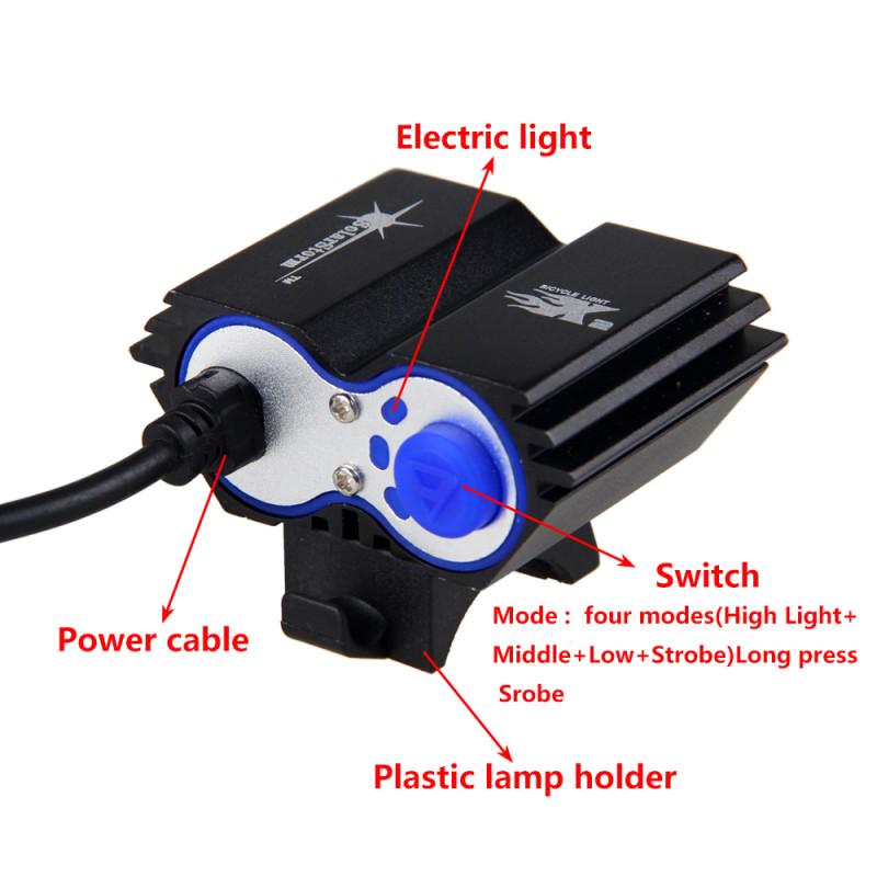 VASTFIRE USB Bicycle Light Front 10000LM Bike Light Waterproof Flashlight USB Charging MTB Road Cycling Bike Lamp No Battery