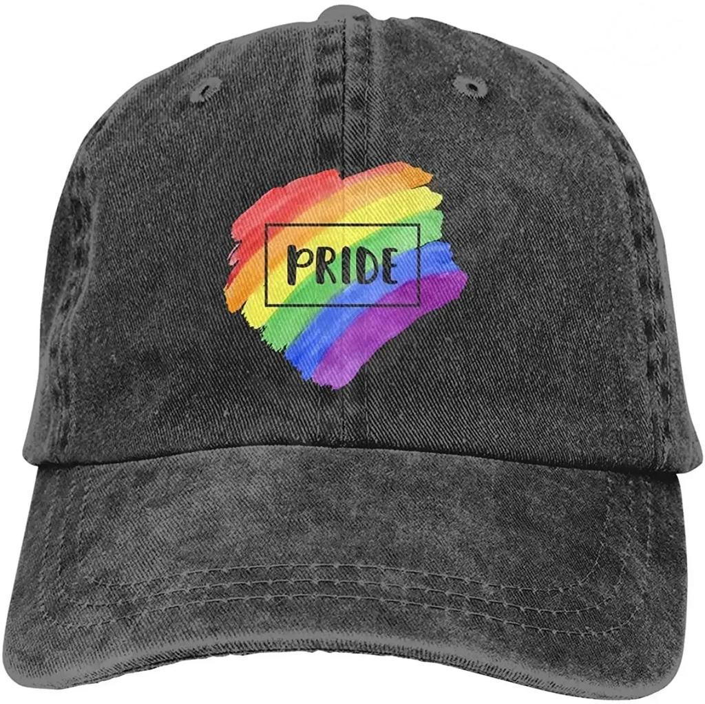 Regenbogen-LGBT-Pride-Baseballkappe für Damen, Vintage-Baumwolle, gewaschen, Distressed, verstellbare Papa-Mütze, lässige Trucker-Mütze für Erwachsene