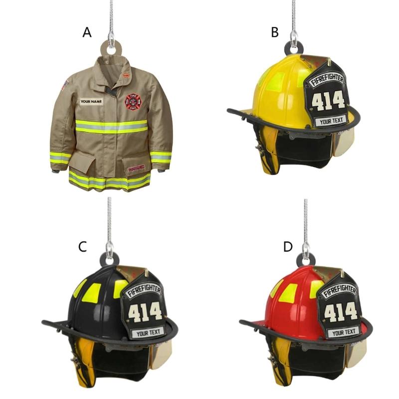 Helmet Fireman Accessories Pendant Purse Decor Keyring for Teens Boys Girls