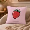 Strawberries Cushion Cover Anti-dustmite Pillowcase Invisible Zipper Silky Short Plush Sofa Cushion Cover
