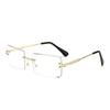 Vintage Brown Square Sunglasses Woman Luxury Brand Small Rectangle Sun Glasses Female Gradient Mirror Rimless Oculos De Sol