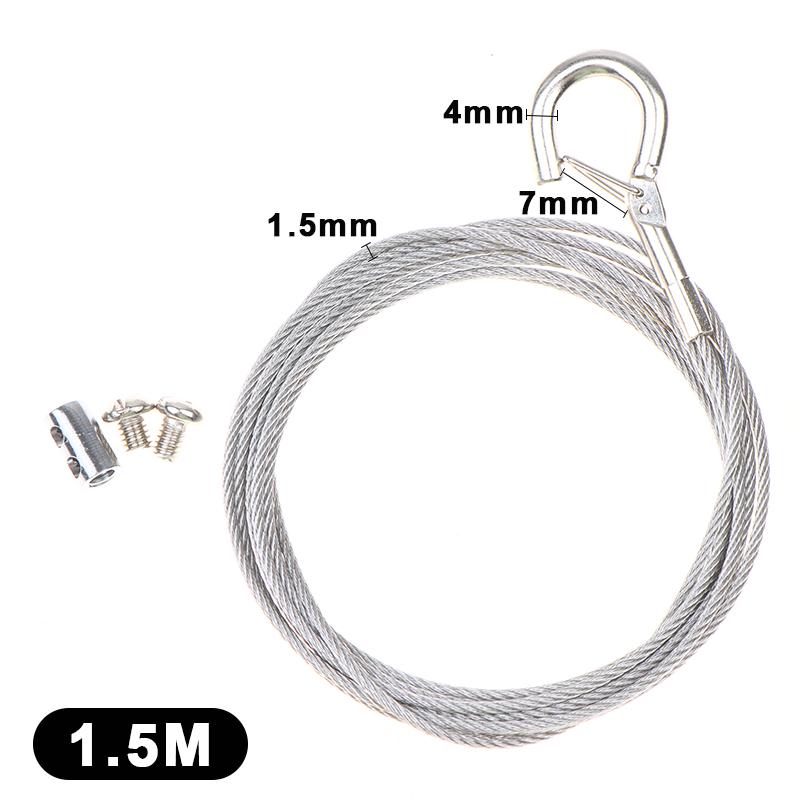 Locking Stainless Steel Wire Rope Adjustable Retractable Suspension Lanyard for Industrial Equipment Hanging Work