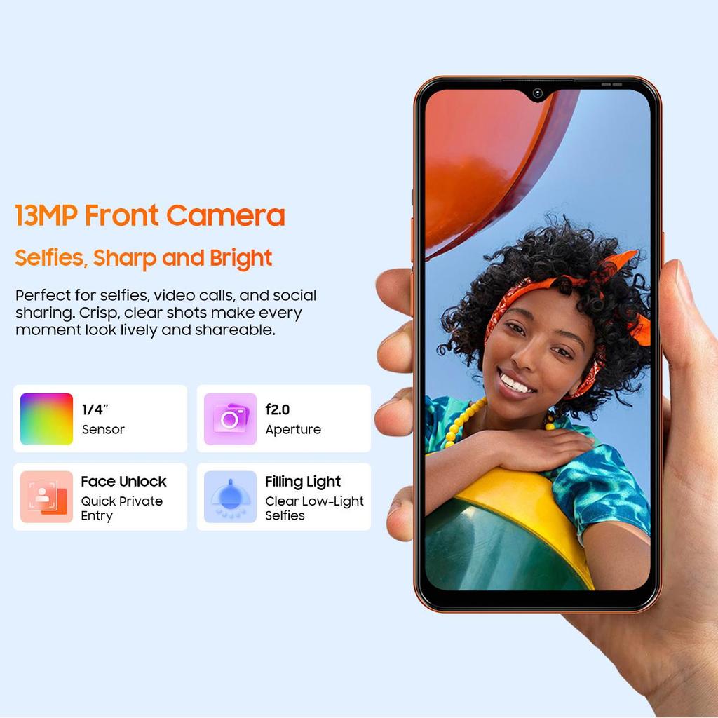 Blackview WAVE 7C 4G AI Smartphone 16GB+128GB 6.56" Android 16 5000mAh Mobiele Telefoon