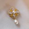 Flower Water Drop Pearl Brooch Autumn And Winter Coat Accessories Anti-Light Artifact Brooch Pin Fixed Clothes
