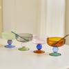 Colorful Glass Bowl Icecream Bowl Glass Bowl for Yoghurt Cute Japanese Tableware Soup Bowl Fruit Bowl Glass Spoon