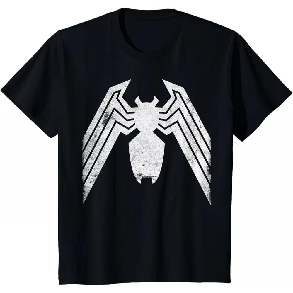 

2026 new Venom Spider Marvel TShirt Unisex Minimalist Style Breathable Relaxed Fit Crew Neck Casual Top for Unisex Women S