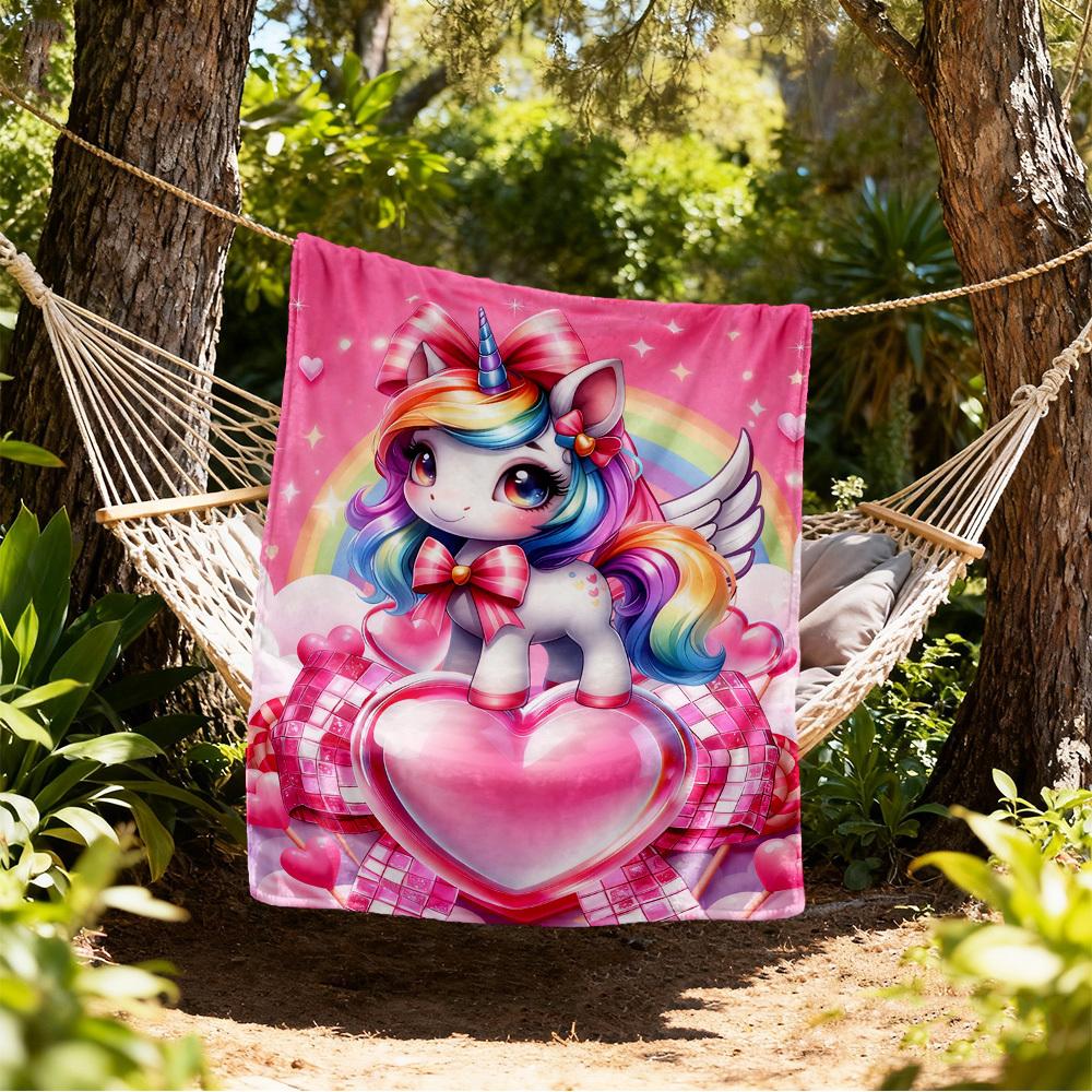 

Unicorn Heart Outdoor Flannel Blankets, Outdoor travel, Home Blankets, Fan Gifts,Suitable for All Seasons, Christmas Gifts. R1127133 80x120cm