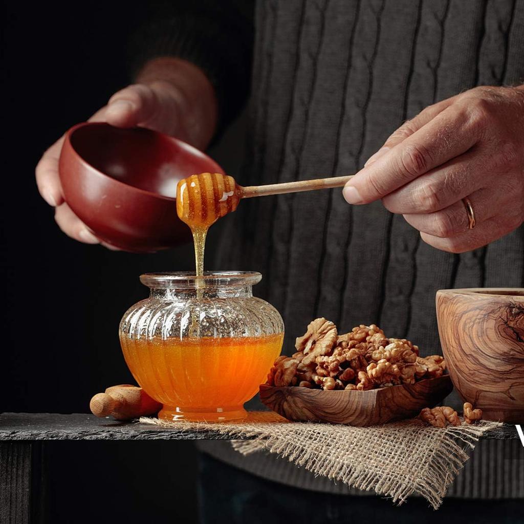 51 PCS Honey Sticks Dipper, 3 Inch Mini Wooden Honeycomb Sticks, Small Honey Stirrer Stick, Honey Sticks for Honey Jar Dispense Drizzle Honey and