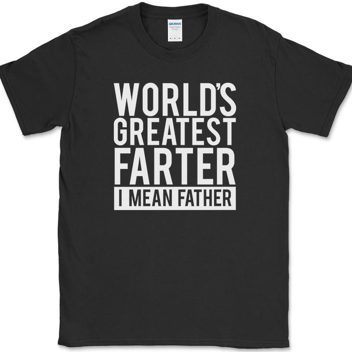 

Worlds Greatest Farter I Mean Father T-Shirt Funny Fathers Day Gift Tee M