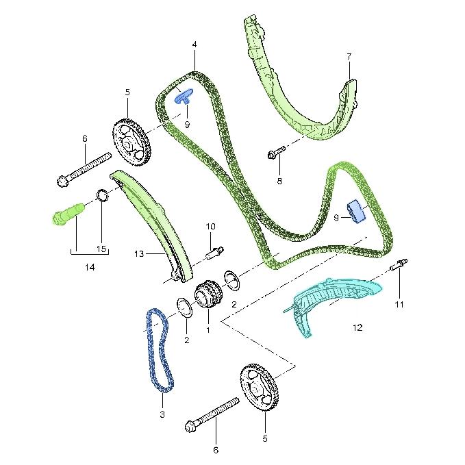 94810506510 Guide rail of timing chain (left) for Porsche Cayenne Panamera 970 4.8 engine