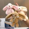 Cute Long Ear Bunny Keychain Plush Pendant Soft Rabbit Stuffed Doll Kawaii Plushie Bag Charm Toy Key Ring Gift for Women Girls